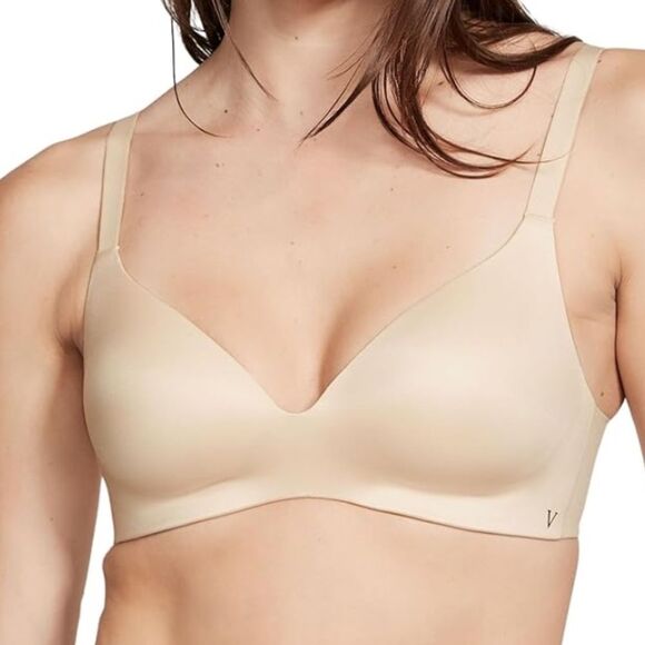 Victoria’s Secret Beige Lined Semi-Demi Wirefree Bra Size 36B - Picture 1 of 10
